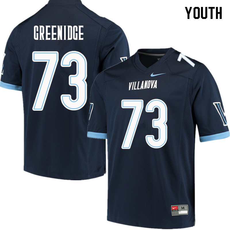 Youth #73 Ethan Greenidge Villanova Wildcats College Football Jerseys Sale-Navy - Click Image to Close